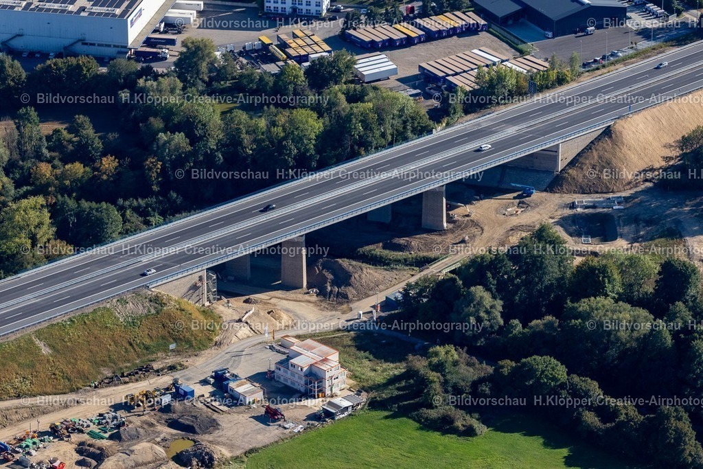 Lufbilder Aachen-5995 | Baustelle zum Sanierung, Erneuerung und Instandsetzung des Autobahn- Brückenbauwerk " Haarbachtalbrücke " der Bundesautobahn A544 an der Haarbachtalstraße im Ortsteil Verlautenheide in Aachen - Realisiert mit Pictrs.com