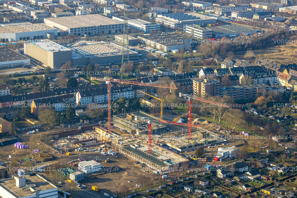 Essen260101026 | Luftbild, Baustelle für Neubau Gesamtschule Altenessen-Süd, Erbslöhstraße zwischen Berthold-Beitz-Boulevard und Bäuminghausstraße, Altenessen, Essen, Ruhrgebiet, Nordrhein-Westfalen, Deutschland