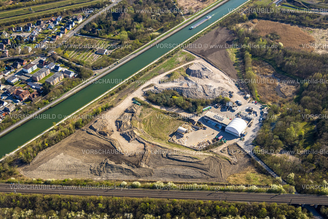 Luenen250403991 | Luftbild, GWA Wertstoffhof und Deponie Lünen, Bückenkamp, am Datteln-Hamm-Kanal, Horstmar, Lünen, Ruhrgebiet, Nordrhein-Westfalen, Deutschland