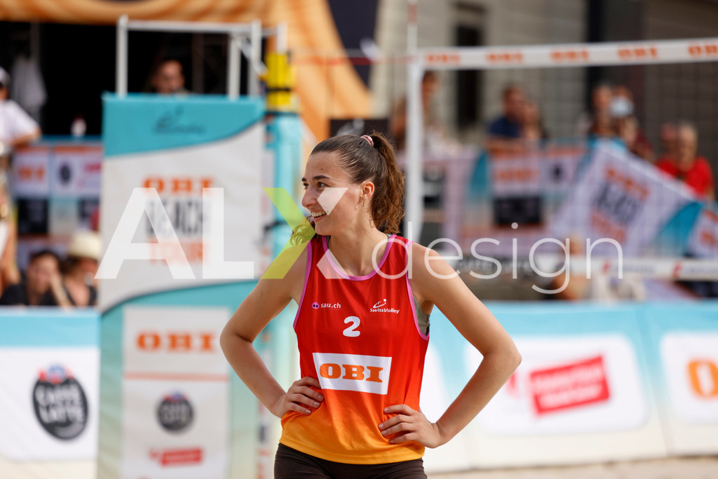 Obi BeachTour 2026 - Basel | BASEL, SWITZERLAND - JULY 18: ANNA LUTZ (SUI) during the Obi BeachTour 2026 match between ZOBRIST / LUTZ (SUI) and FLÜCKIGER / DEMIERRE (SUI) at Barfüsserplatz on July 18, 2026 in Basel, Switzerland. - Realisiert mit Pictrs.com