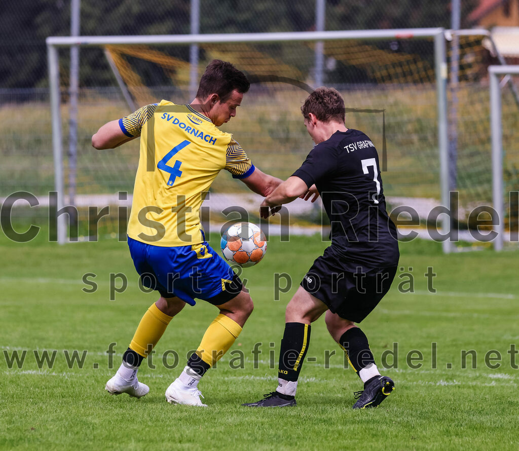 2023-09-03_055_TSV_Grafing_II_gegen_SV_Dornach_II | Grafing, Deutschland, 03.09.2023:
Fußball, A-Klasse 2023 / 2024, 3. Spieltag, TSV Grafing II gegen SV Dornach II, Endergebnis: 0:0

Andreas Viehweger (SV Dornach, #4), Marcell Lazarus (TSV Grafing, #7)

Foto: Christian Riedel / fotografie-riedel.net