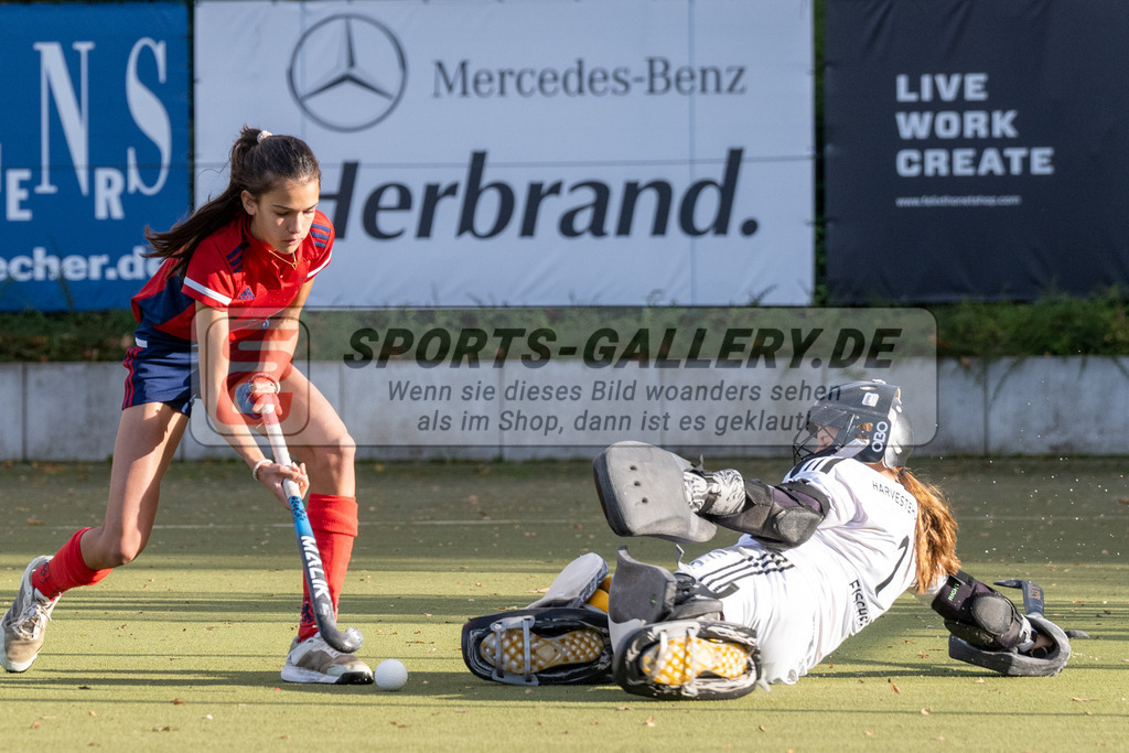 SFE_20231021_0234 | Deutsche Meisterschaft Weibliche U16 Halbfinale Düsseldorfer HC - Harvestehuder THC am 21.10.2023 in Köln (Düsseldorfer Hockeyclub 1905 e.V.), Photo: Stephan Fehrmann 2023 (Sports-Gallery)