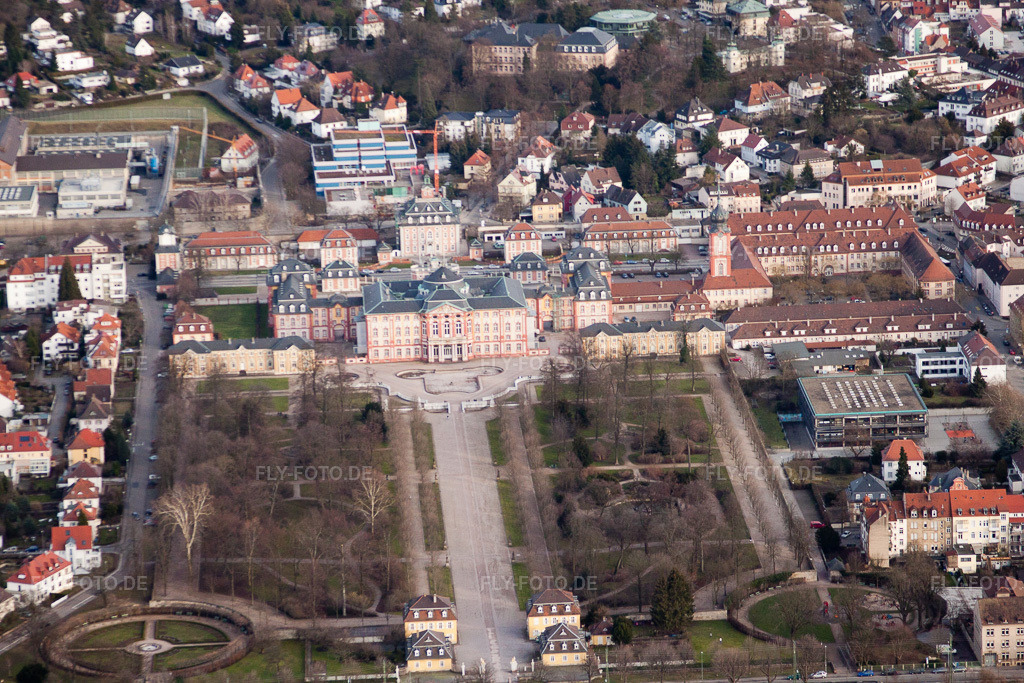 Luftbild: Bruchsal, Schloss in Bruchsal im Bundesland Baden-Württemberg in Deutschland. Foto: IMG_24665.jpg vom 27.02.2010 durch Werner Riehm/FLY-FOTO.de