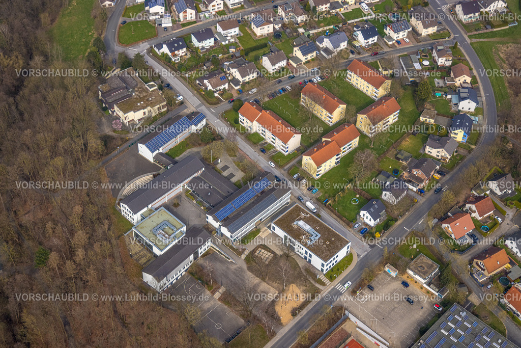 Wickede240307756 | Luftbild, Sekundarschule Wickede und Wohngebiet Schillerstraße, Wickede/Ruhr, Nordrhein-Westfalen, Deutschland