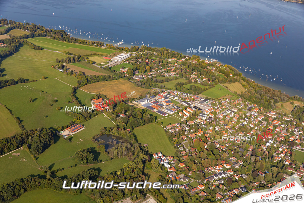 Aktuelles Luftbild von  Diessen am Ammersee - Die Luftaufnahme wurde 2020 mittels UL-Flugzeug erstellt ( keine Drohne ) - hochauflösende Kamera-Systeme von  Canon -Beste Qualität - Für grossformatige Ausdrucke geeignet. Die Geschenkidee !