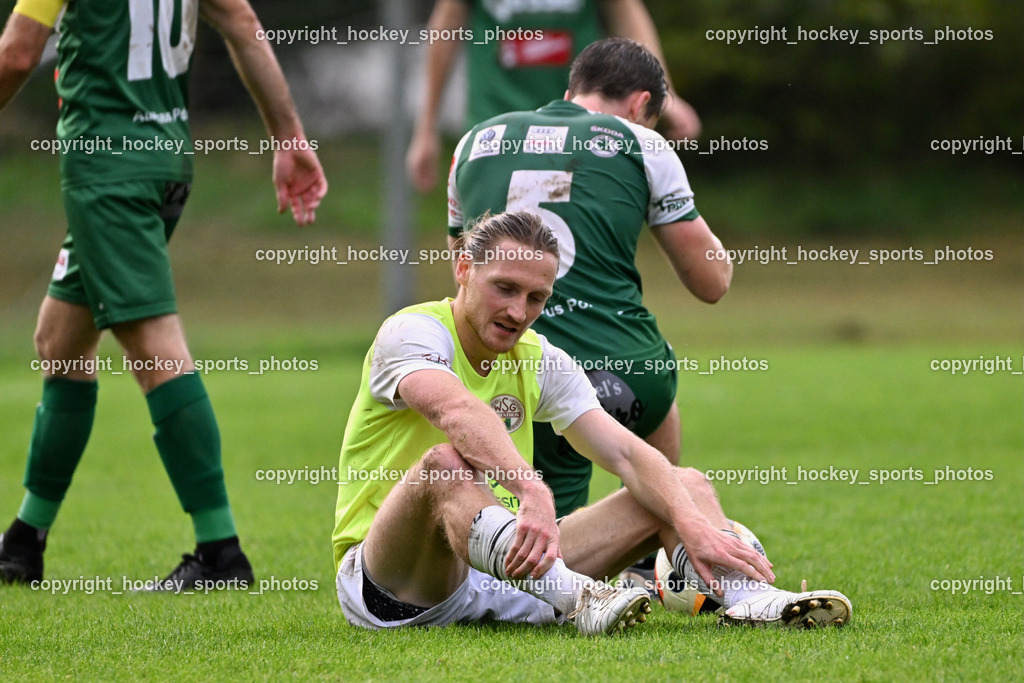 WSG Radenthein vs. SV Rapid Lienz | #3 Max Unterwandling WSG Radenthein, #5 Lukas Lassnig Rapid Lienz, WSG Radenthein vs. SV Rapid Lienz, WSG Radenthein vs. SV Rapid Lienz am 30.08.2025 in Radenthein (Sportplatz Radenthein), Austria, (Photo by Bernd Stefan)