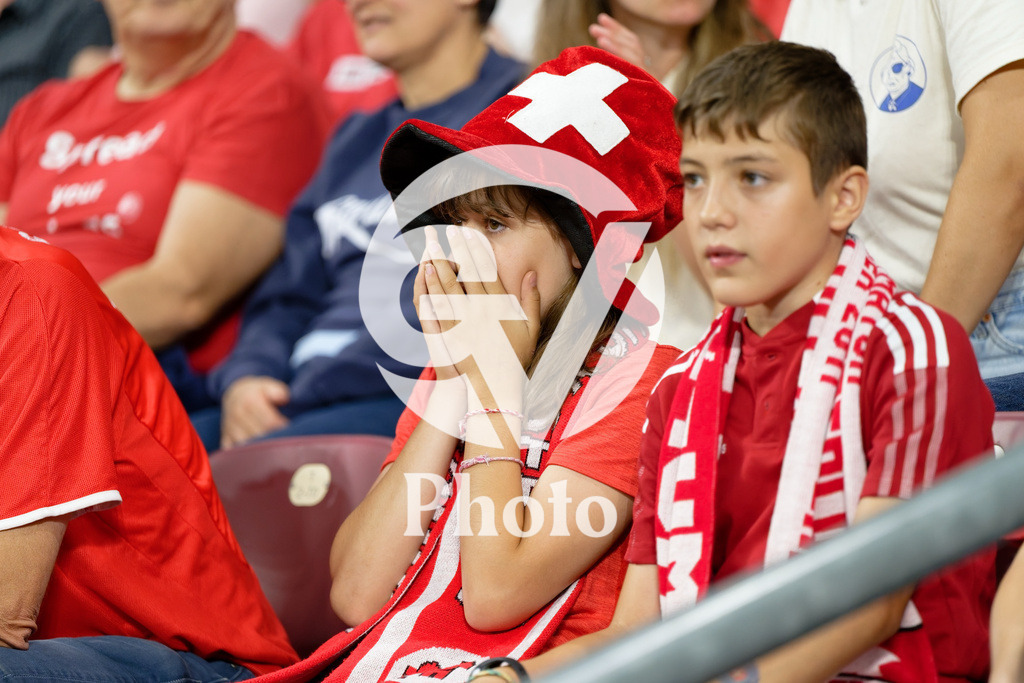 Finland v Switzerland: UEFA Women's EURO 2025 Group A | GENEVA, SWITZERLAND - JULY 10: Fan os Switzerland is suffering during the UEFA Women's EURO 2025 Group A match between Finland and Switzerland at Stade de Geneve on July 10, 2025 in Geneva, Switzerland. (Photo by Giuseppe Velletri/Sports Press Photo/Getty Images)