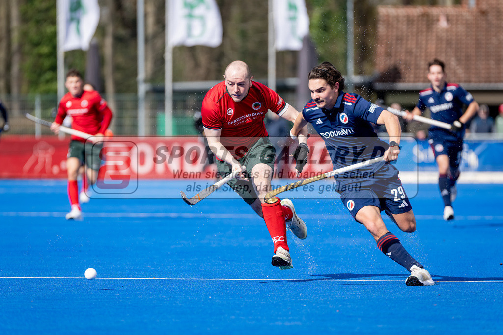 HK_20240323_109924 | 1. Bundesliga Hockey Herren Crefelder HTC - Mannheimer HC am 23.3.2024 Crefelder HTC  Hüttenallee, Krefeld , van Laak Max ( Crefelder HTC #5 ) , Nico Reichert ( Mannheimer HC #29 )