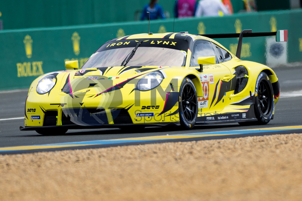 Trainproduction-20230610-2071 | LE MANS,FRANCE,10.Jun.23 - MOTORSPORTS - WEC, FIA World Endurance Championships, 24 Hours of Le Mans, Circuit de la Sarthe, race. Image shows Claudio Schiavoni (ITA), Matteo Cressoni (ITA) and Alessio Picariello (BEL/ Iron Lynx). Photo: Trainproduction / Matthias Trinkl