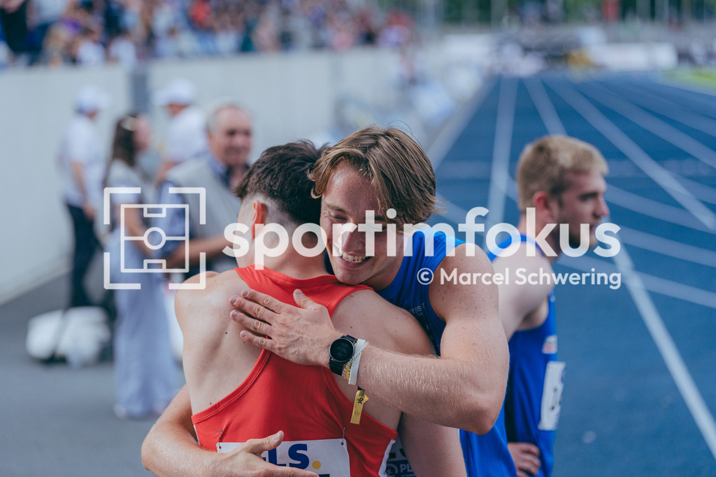 DM U23 U18 Bochum 2026 | Benedikt Thomas Wallstein (LAC Erdgas Chemnitz), Startnummer 1234 und Nils Bovekamp (LG Brillux Münster), Startnummer 1461, mU23 100-Meter-Lauf Finale, Deutsche Meisterschaften der U18 &amp; U23 2026, Lohrheidestadion Bochum-Wattenscheid, 04.07.2026 Foto: Marcel Schwering / sportimfokus - Realisiert mit Pictrs.com