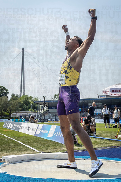 Multisport Event; Ratingen, 27.06.2026 | RATINGEN, GERMANY - JUNE 27, 2026 : Leo Neugebauer (GER / Germany) competing in the shot put during the Multisport Event at Stadion Ratingen on June 27, 2026 in Ratingen, Germany.