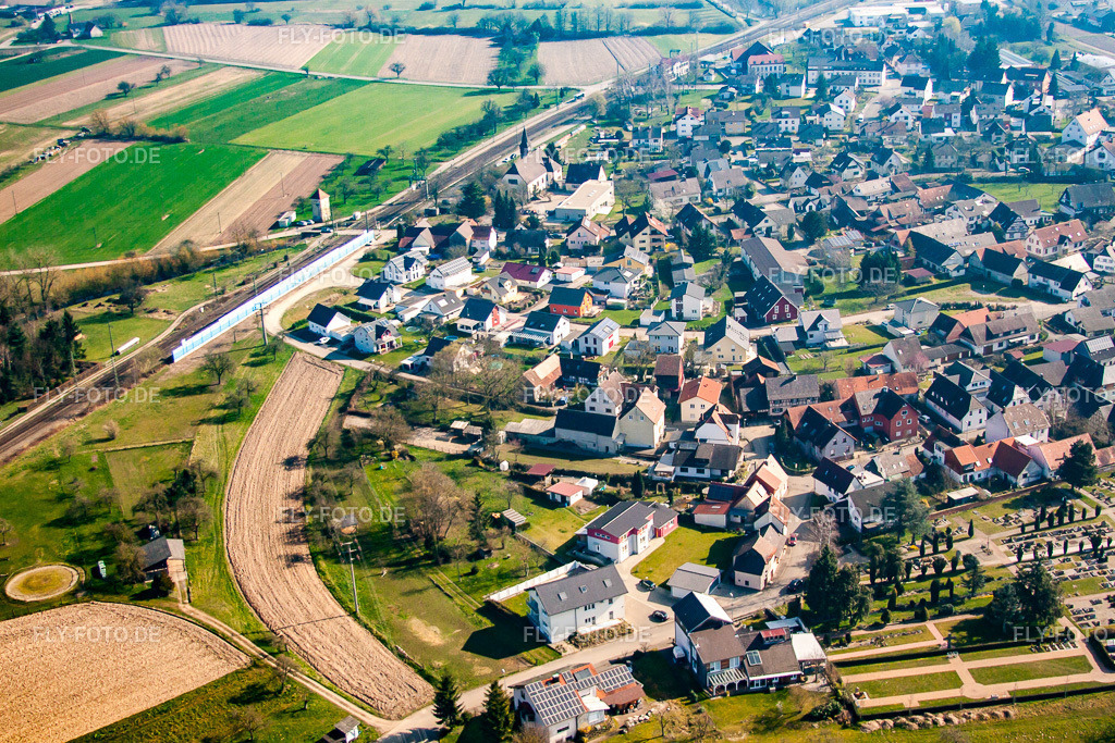 Gürrelstraße | Luftbild: Gürrelstraße im Ortsteil Kork in Kehl im Bundesland Baden-Württemberg in Deutschland. Foto: IMG_62936.jpg vom 09.03.2014 durch Werner Riehm/FLY-FOTO.de - Realisiert mit Pictrs.com