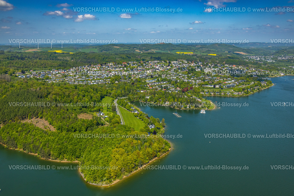 Sundern230505309 | Luftbild, Buchten am Sorpesee, Ortsansicht Langscheid, Sundern, Sauerland, Nordrhein-Westfalen, Deutschland