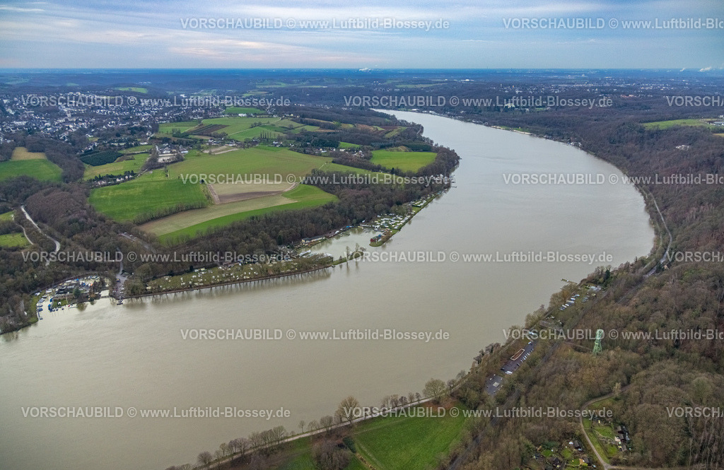 Essen231202726Ruhr | Luftbild, Ruhrhochwasser, Weihnachtshochwasser 2023, starke Regenfälle,  Heisingen, Essen, Ruhrgebiet, Nordrhein-Westfalen, Deutschland