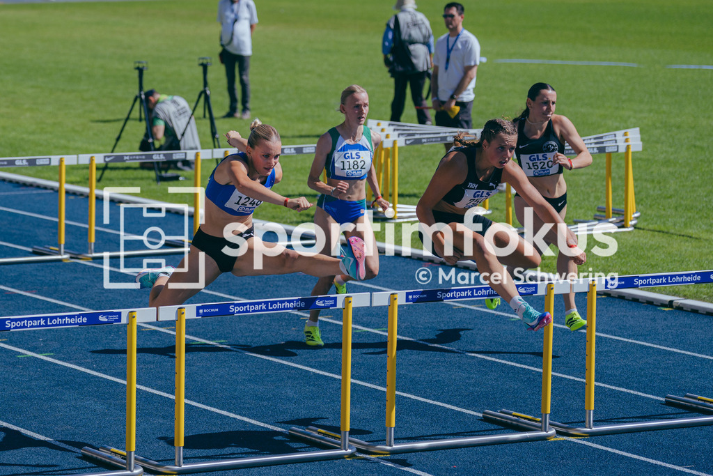 Deutsche Meisterschaften U20 / U16 2026 | Letje Gärtner, LAC Erdgas Chemnitz, 1246, Julika Struve, LG Rendsburg/Büdelsdorf, 1182, Savanna-Sara Wölfer, TK zu Hannover, 750,  110 Meter Hürden, Deutsche Meisterschaften der U20 &amp; U16 2026, Lohrheidestadion Bochum-Wattenscheid, 12.07.2026. Foto: Marcel Schwering / sportimfokus - Realisiert mit Pictrs.com
