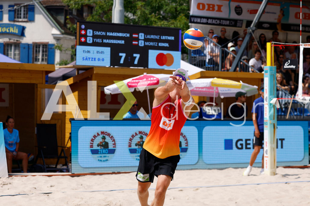 Obi BeachTour 2026 - Basel | BASEL, SWITZERLAND - JULY 19: LAURENZ LEITNER (AUT) during the Obi BeachTour 2026 match between HAGENBUCH / HAUSSENER (SUI) and LEITNER / KINDL (AUT) at Barfüsserplatz on July 19, 2026 in Basel, Switzerland. - Realisiert mit Pictrs.com
