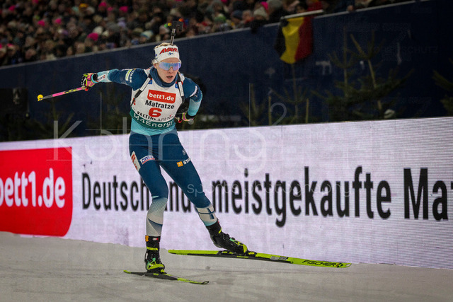 bett1.de WTC Biathlon auf Schalke, 28.12.2025 | Suvi Minkkinen (Team Finnland) bei der World Team Challenge (bett1.de WTC Biathlon auf Schalke) am 28.12.2025 in der Veltins-Arena in Gelsenkirchen (Deutschland). 