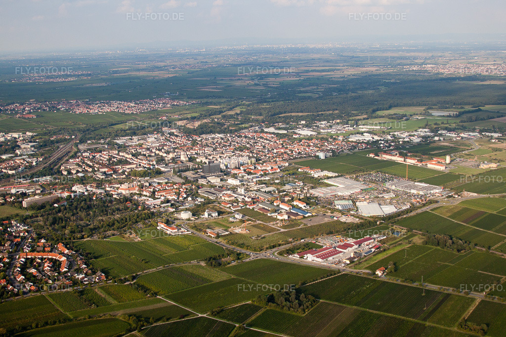 Luftbild: Ortsansicht von Süden in Neustadt an der Weinstraße im Bundesland Rheinland-Pfalz in Deutschland. Foto: IMG_33044.jpg vom 04.09.2010 durch Werner Riehm/FLY-FOTO.de