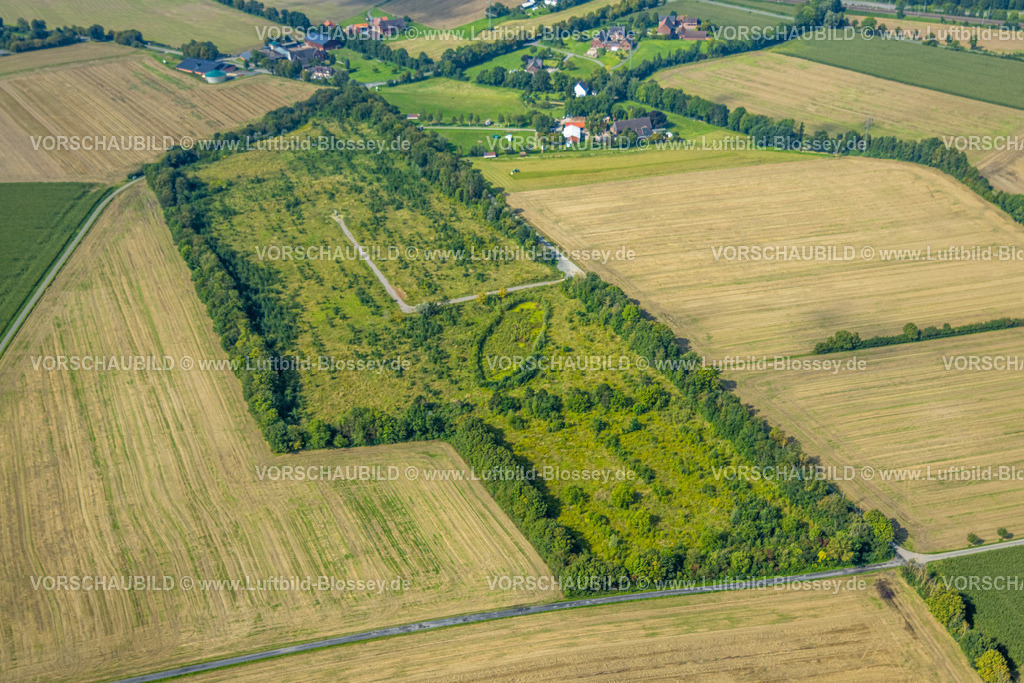 Hamm230900015 | Luftbild, Bewaldete Wiesenfläche Enningerberg, ehemalige Zeche Westfalen Schacht 7, Stadtbezirk Heessen, Hamm, Ruhrgebiet, Nordrhein-Westfalen, Deutschland