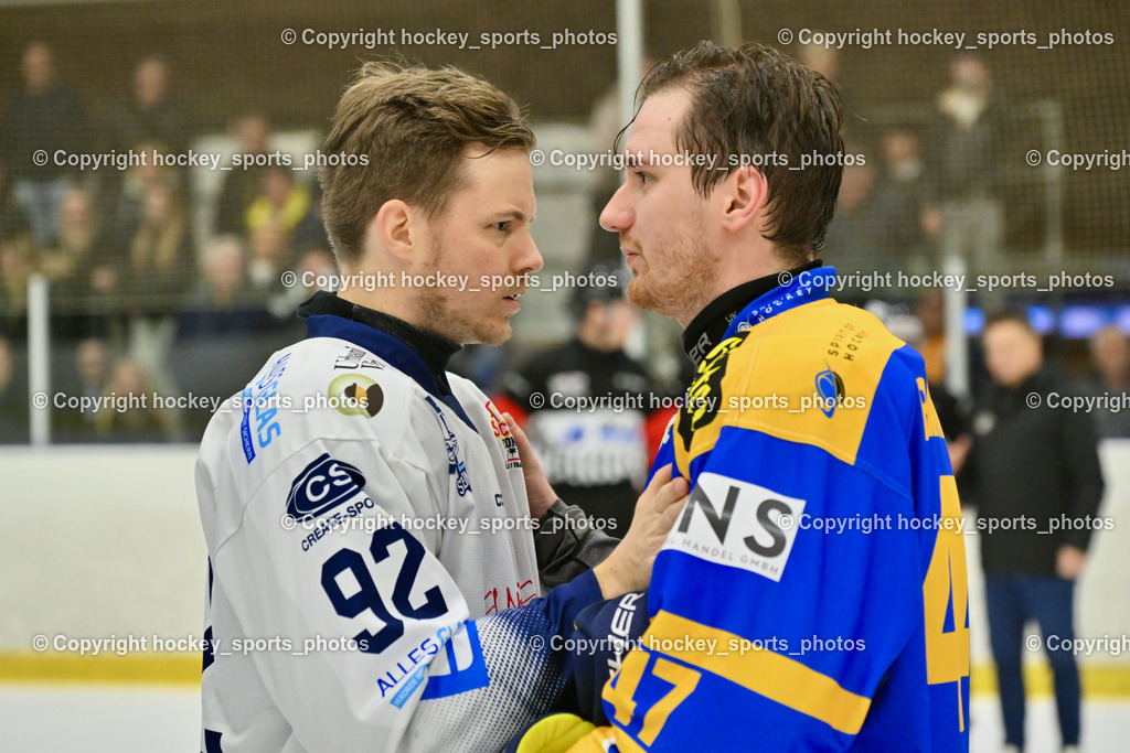 ESC Sparkasse Steindorf Meister 2025/26 | #92 Ratz Patrick ESC Steindorf, #47 Rainer Michael EHC Althofen, ESC Sparkasse Steindorf Meister 2025/26, ESC Sparkasse Steindorf Meister 2025/26 am 08.03.2026 in Althofen (Stadthalle Althofen), Austria, (Photo by Bernd Stefan)