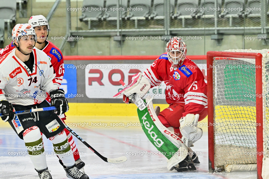 EC KAC Future Team vs. Rittner Buam 16.11.202 | #74 KLEMM Anja, #65 Malle Michael, #75 Kropiunig Ralf