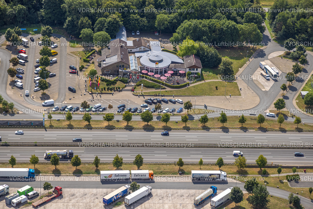 Hamm250701634Rhynern | Luftbild, Restaurant und Serways Raststätte Rhynern Süd, Autobahnraststätte mit Autobahn A2, LKW Parkplatz, Stadtbezirk Rhynern, Hamm, Ruhrgebiet, Nordrhein-Westfalen, Deutschland