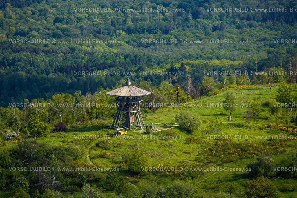 Horn-BadMeinberg240506015Eggeturm | Luftbild, Eggeturm Aussichtsturm auf der Lippischen Velmerstot Kuppe, Baustelle für Renovierung, Teutoburger Wald, Veldrom, Horn-Bad Meinberg, Ostwestfalen, Nordrhein-Westfalen, Deutschland