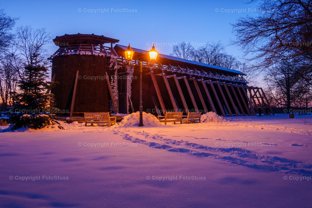 Gradierwerk Hamm im Schnee | Ordentlich Schnee hat sich an diesem Abend über die Stadt gelegt. Der perfekte Zeitpunkt das Gradierwerk im Schnee abzulichten. - Realisiert mit Pictrs.com