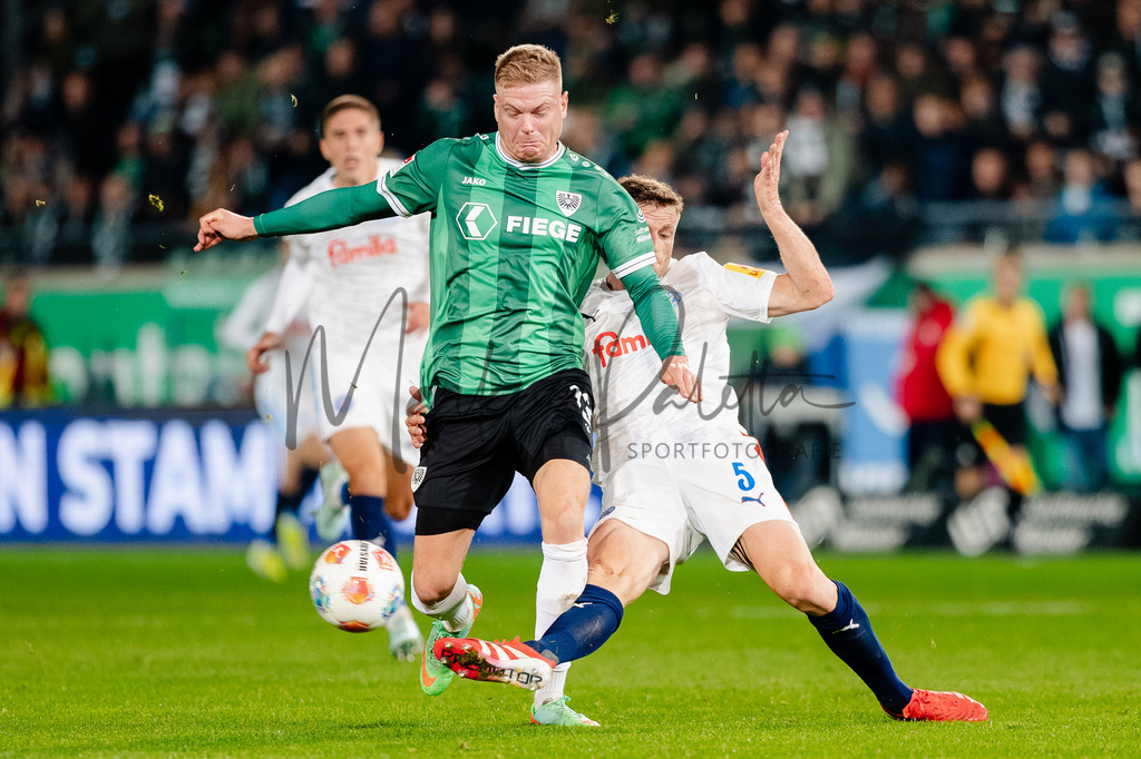 2. Bundesliga, Saison 2025/26, 11. Spieltag: SC Preußen Münster - Holstein Kiel | Münster, 31.10.2025: 2. Bundesliga, 11. Spieltag, SC Preußen Münster gegen Holstein Kiel im LVM-Preußenstadion in Münster an. Foto: sportfotografie.ms | Markus Paletta - Realisiert mit Pictrs.com