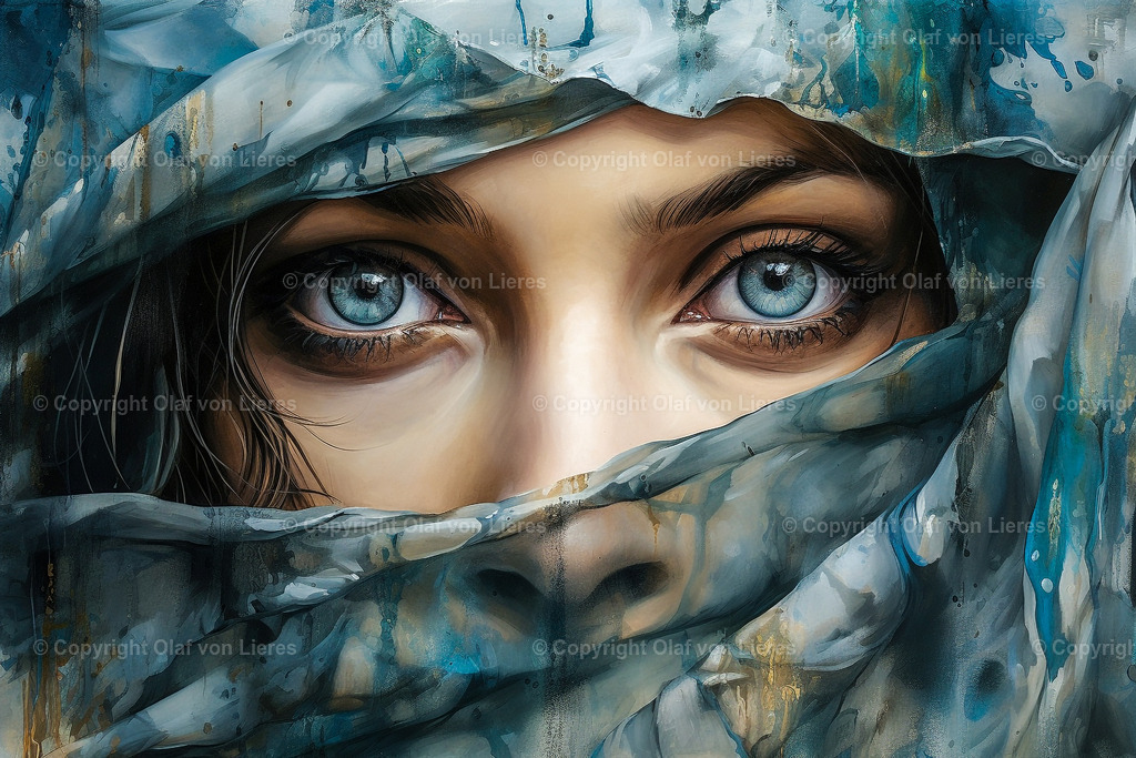 verschleiertes Gesicht | stechender Blick