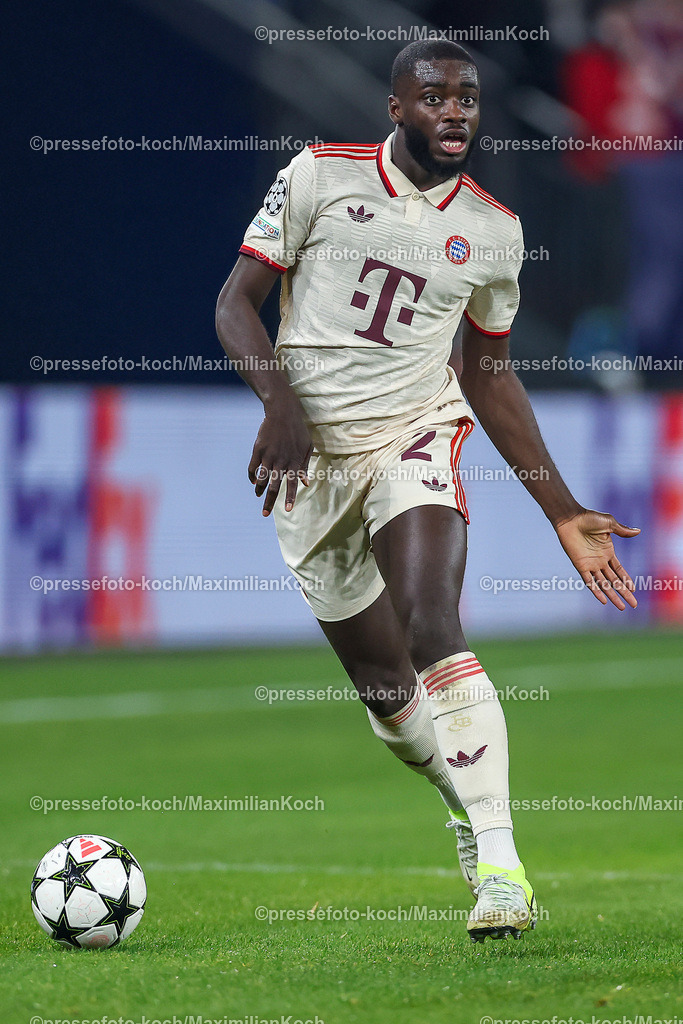 UCL10122402186 | 10.12.2024, Fußball, UEFA Champions League, Schachtar Donezk - FC Bayern München, Arena AufSchalke Gelsenkirchen, 8. Spieltag Saison 2024 2025: Dayot Upamecano (Bayern #2)DFB regulations prohibit any use of photographs as image sequences and or quasi-video.