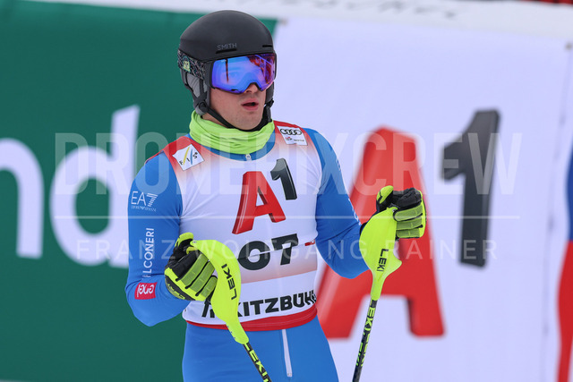 Audi FIS Ski World Cup: Men’s Slalom – Hahnenkamm Race, Kitzbuehel | Kitzbuehel, Austria, 25.Jan.26 - Alpine Skiing - FIS World Cup, Hahnenkamm Race, Slalom, men. The image shows BARBERA Corrado (ITA, Fischer).