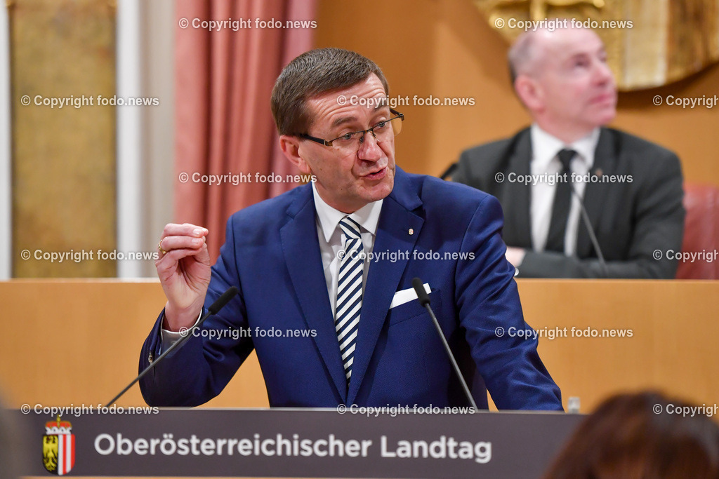 Landhaus Linz_ Promenade_ Landtagssitzung_ 26.01.2023-2 | 26.01.2023, Landhaus Linz AUT, Promenade, Landtagssitzung, im Bild LR Markus Achleitner (VP)