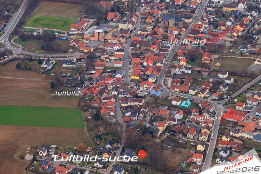 Das Luftbild der Stadt Buttenheim wurde 2018 vom Flugzeug heraus erstellt (keine Drohne) Aufnahmehöhe ca.400 Meter- hohe Auflösung für beste Druck-Qualität