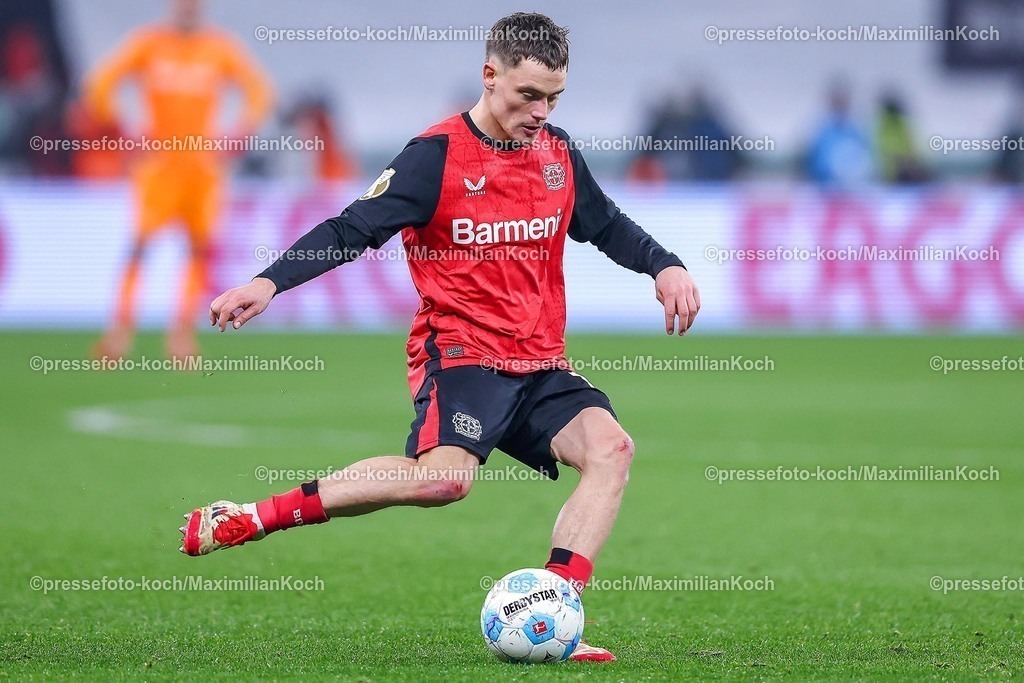DFB05022502265 | 05.02.2025, Fußball, DFB-Pokal Viertelfinale, Bayer 04 Leverkusen - 1.FC Köln, BayArena, Saison 2024 2025: Florian Wirtz (Bayer04 Leverkusen #10)DFB regulations prohibit any use of photographs as image sequences and or quasi-video.