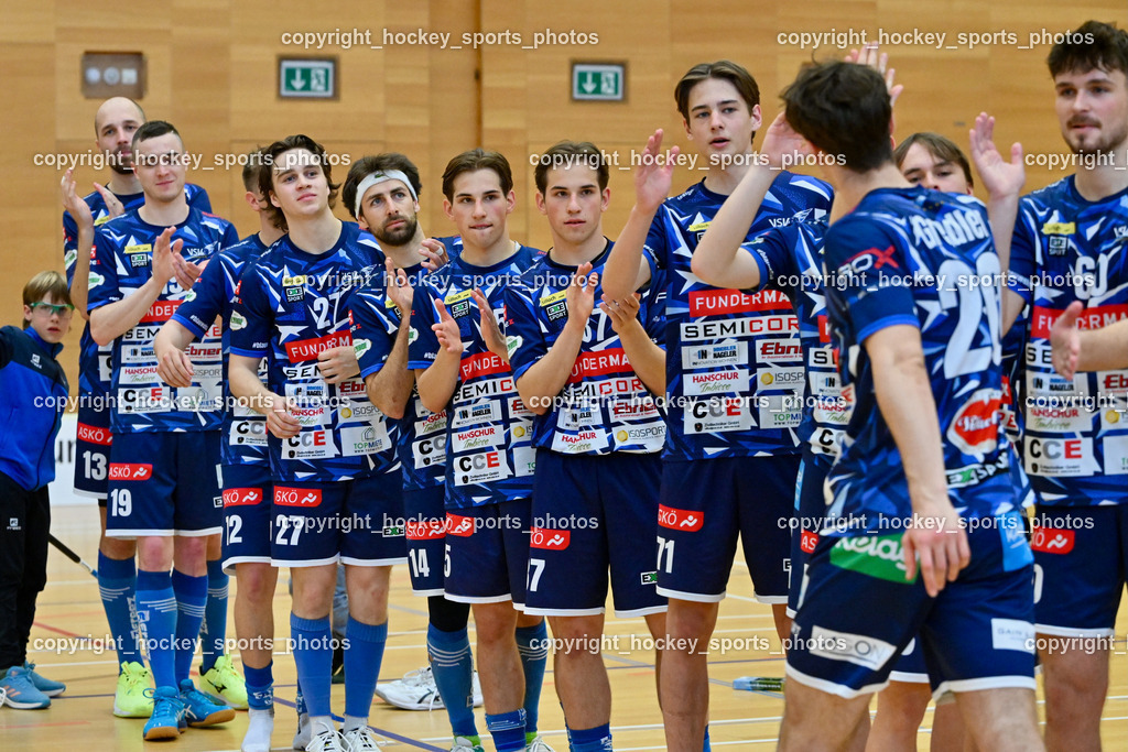 VSV Unihockye vs. KAC Floorball | VSV Unihockey Mannschaft, VSV Unihockye vs. KAC Floorball, VSV Unihockye vs. KAC Floorball am 13.04.2025 in Villach (Ballspielhalle St. Martin), Austria, (Photo by Bernd Stefan)