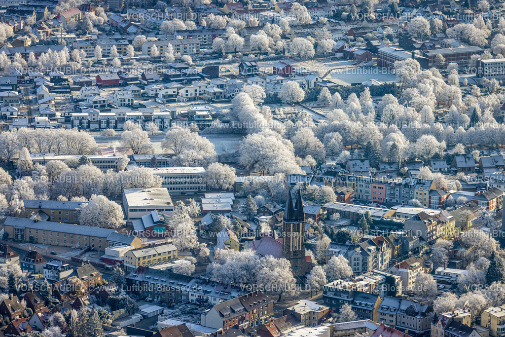 Hamm221202896 | Luftbild, Winterliche City, Liebfrauenkirche, Mitte, Hamm, Ruhrgebiet, Nordrhein-Westfalen, Deutschland