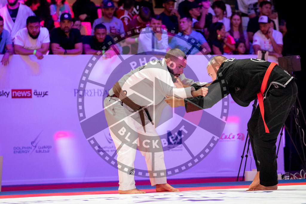 20231107PBB6248 | Fighters compete during the AJP World Master Championship in the Mubadala Arena in Abu Dhabi, Arab United Emirates, on November 7, 2023.