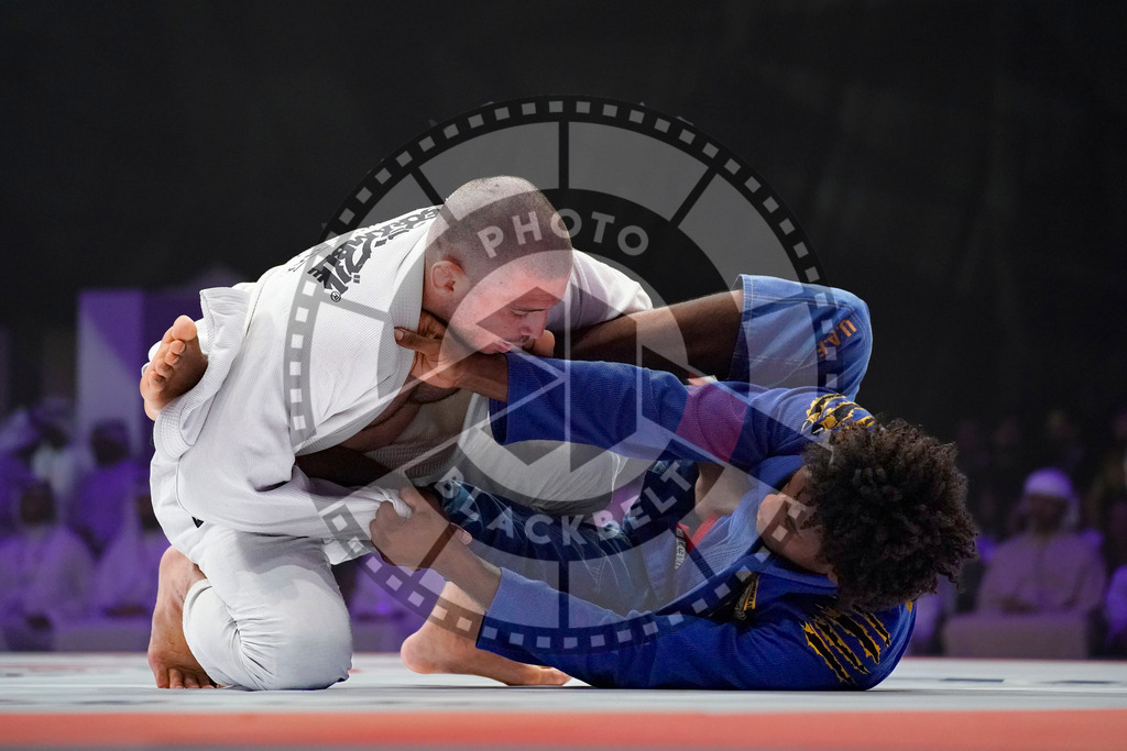20231110PBB2519 | Fighters compete during the AJP World Professional Championship blackbelt finals in the Mubadala Arena in Abu Dhabi, Arab United Emirates, on November 10, 2023.