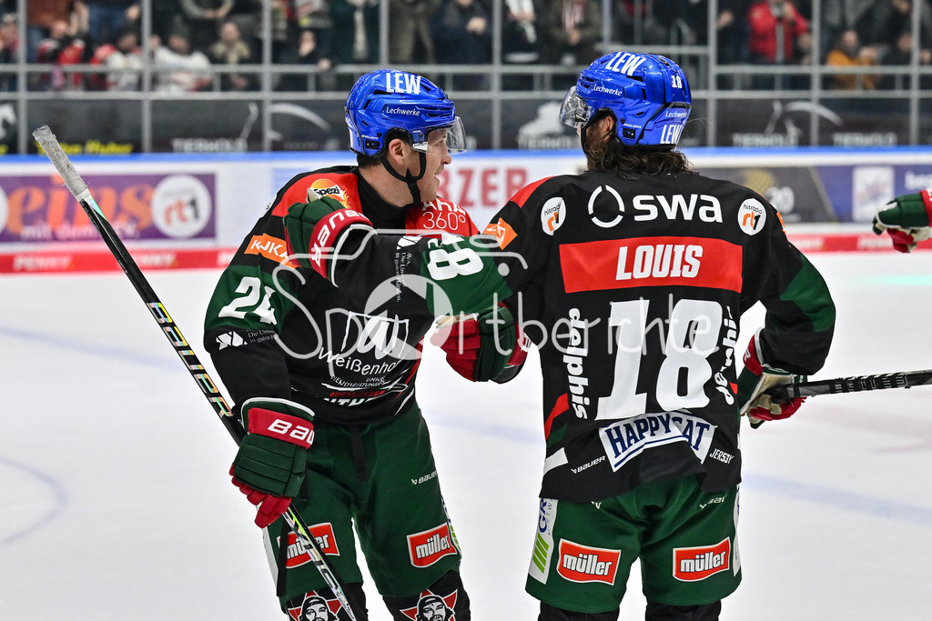 Augsburger Panther - Nürnberg Ice Tigers | Freude bei den Augsburger Panther nach dem Heimsieg gegen Nuernberg / DEL: Augsburger Panther - Nuernberg Ice Tigers, Curt Frenzel Stadion am 03.01.2025