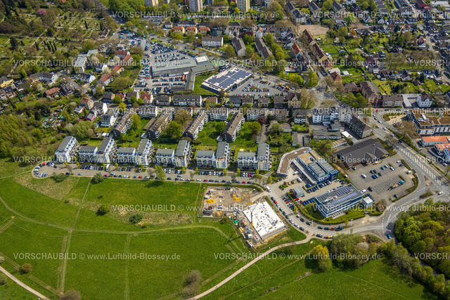 Witten230402299 | Luftbild, Wohngebiet Rosi-Wolfstein-Straße, Dr. Spang Ingenieurgesellschaft für Bauwesen, Geologie und Umwelttechnik mbH Firmengelände, Baustelle, Aldi Supermarkt, WH Autozentrum Witten-Hattingen, Annen, Witten, Ruhrgebiet, Nordrhein-Westfalen, Deutschland