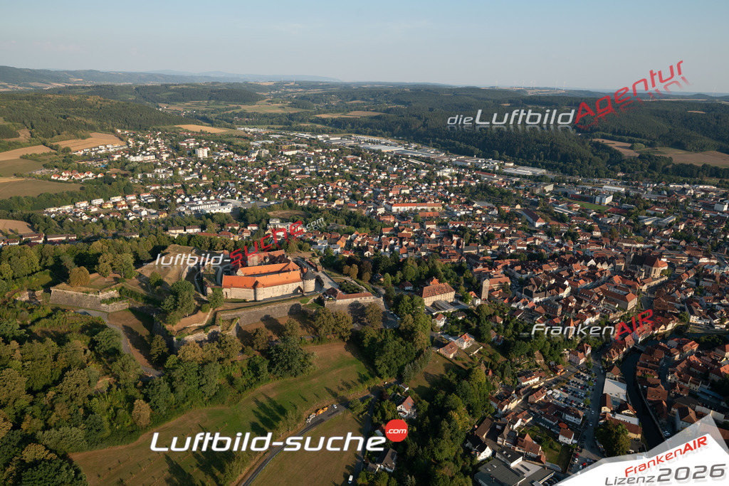 Die Luftbildaufnahme Festung-rosenberg - Kronach wurde 2018 mittels Flugzeug (keine Drohne) erstellt. Perfekte Schärfe und Druck- Auflösung- Garantiert!