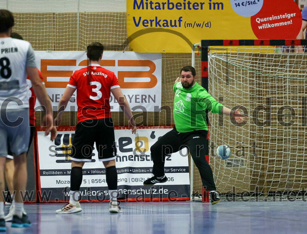 2023-04-01_050_SV_Anzing_gegen_TuS_Prien | Anzing, Deutschland, 01.04.2023:
Handball, Bezirksliga 2022 / 2023, 12. Spieltag, SV Anzing gegen TuS Prien, Endergebnis: 

Foto: Christian Riedel / fotografie-riedel.net