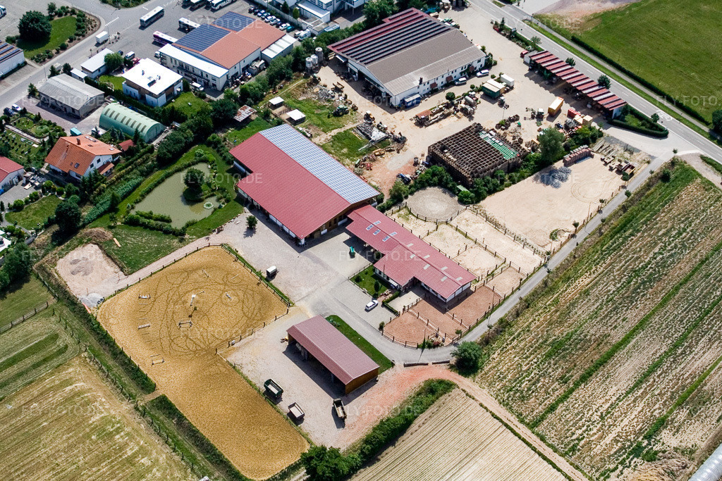 Luftbild: Industriegebiet Am Kleinwald, Drei Eichen Hof in Herxheim bei Landau im Bundesland Rheinland-Pfalz in Deutschland. Foto: IMG_11314.jpg vom 14.06.2008 durch Werner Riehm/FLY-FOTO.de
