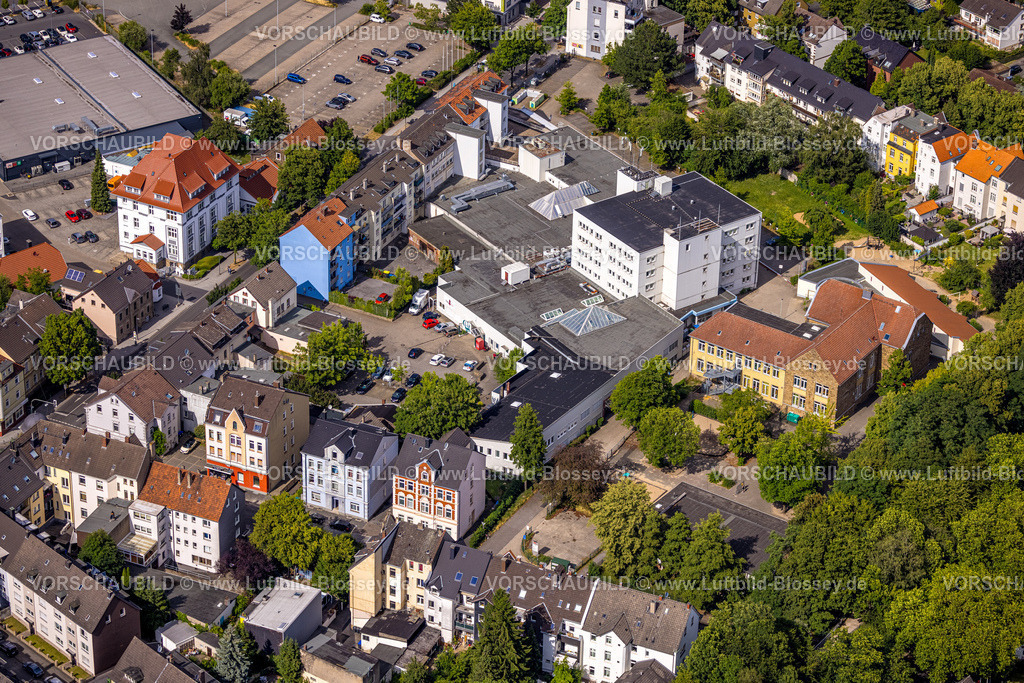 Witten230701119 | Luftbild, Erlenschule und VHS Witten-Wetter-Herdecke Volkshochschule, Jobcenter, Annen, Witten, Ruhrgebiet, Nordrhein-Westfalen, Deutschland