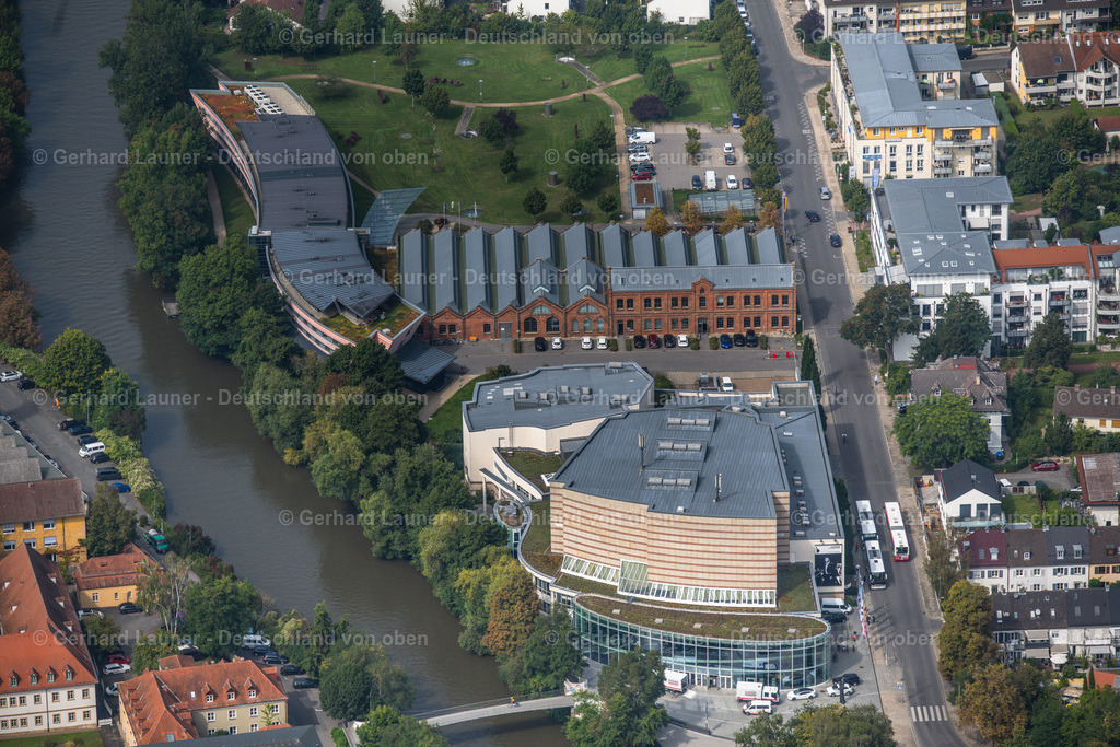 4060206 | BAMBERG 07.09.2021 Gebäude der Veranstaltungshalle Konzerthalle an der Mußstraße in Bamberg im Bundesland Bayern, Deutschland.