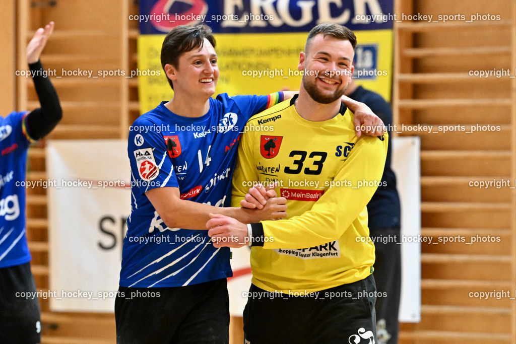 SC Ferlach vs. HSG Holding Graz | #14 Rath Mathias SC Ferlach, #33 STRIEBNIG Florian SC Ferlach, SC Ferlach vs. HSG Holding Graz, SC Ferlach vs. HSG Holding Graz am 24.05.2025 in Ferlach (Ballspielhalle Ferlach), Austria, (Photo by Bernd Stefan)