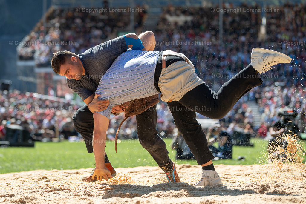 Schwingen -  ESAF Sonntag 2025 | Mollis, 31.8.25, Schwingen - ESAF Sonntag.Räbsamen Marcel (l, Müselbach), Gapany Benjamin (r, Marsens)