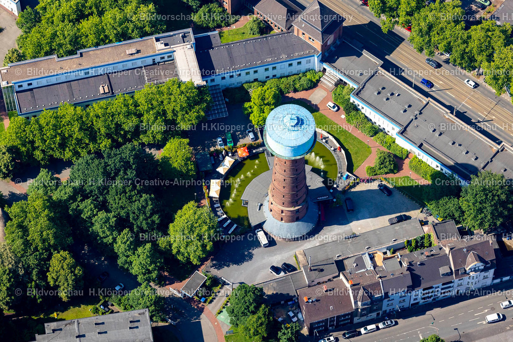 Luftbild Duisburg-4606 | Luftbild Duisburg Bauwerk des Industriedenkmales "Ngw Wasserturm" - Realisiert mit Pictrs.com