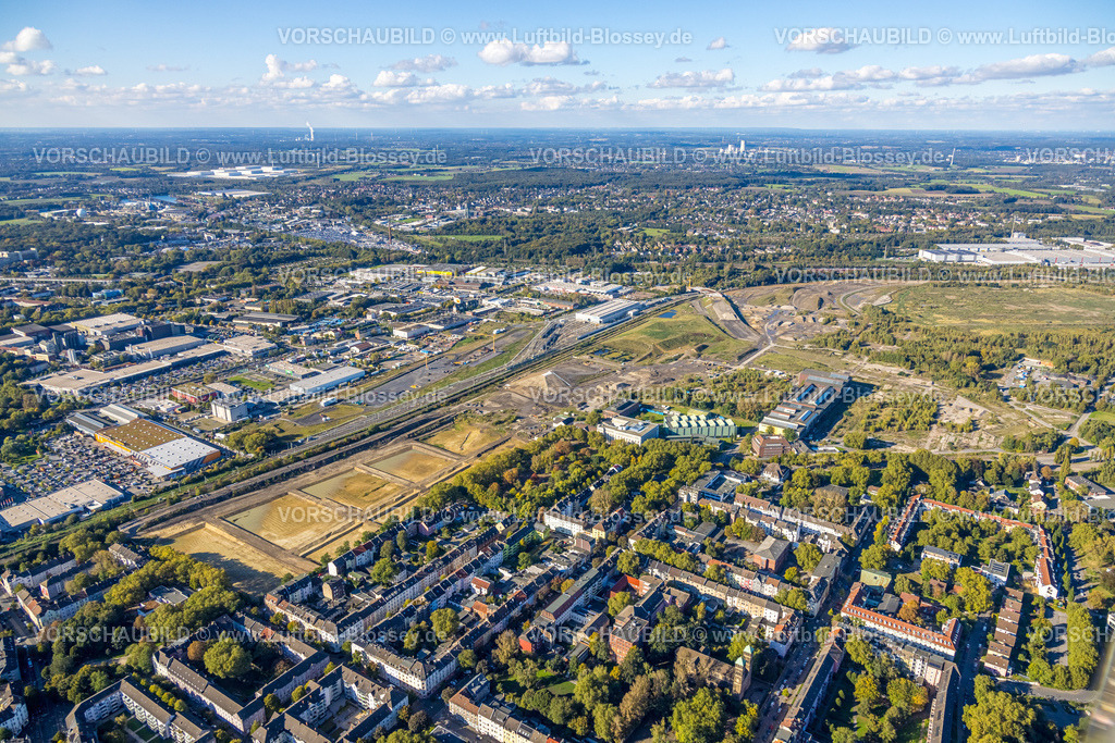 Dortmund241006179 | Luftbild, Westfalenhütte Gewerbegebiet, Hoesch Areal, Wohngebiet um die Osterholzstraße, Borsigplatz, Dortmund, Ruhrgebiet, Nordrhein-Westfalen, Deutschland